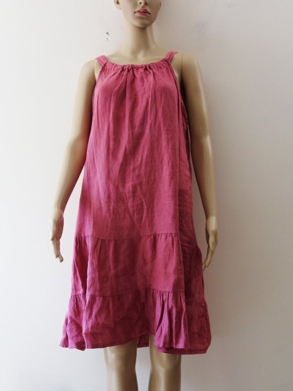 Bellambra Made In Italy 100% Linen Halter Dress Mauve Pink Relaxed (M)